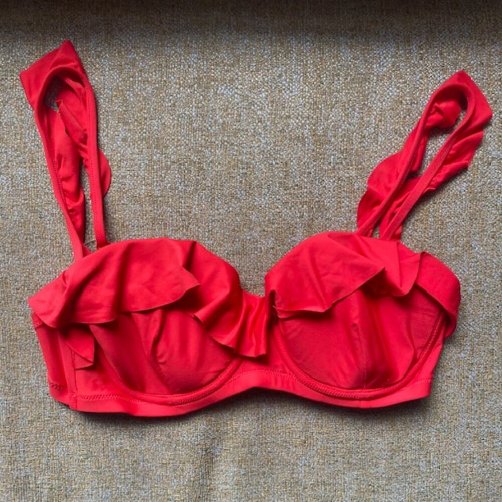 J Crew Ruffle Underwire Bikini Top, 32C